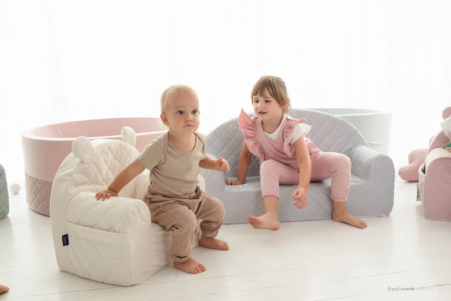 Kindersofa - Naturweiß