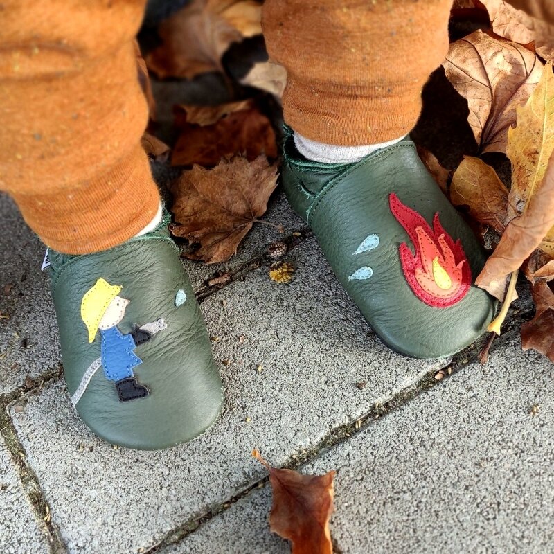Weiche Babyschuhe - Feuerwehr