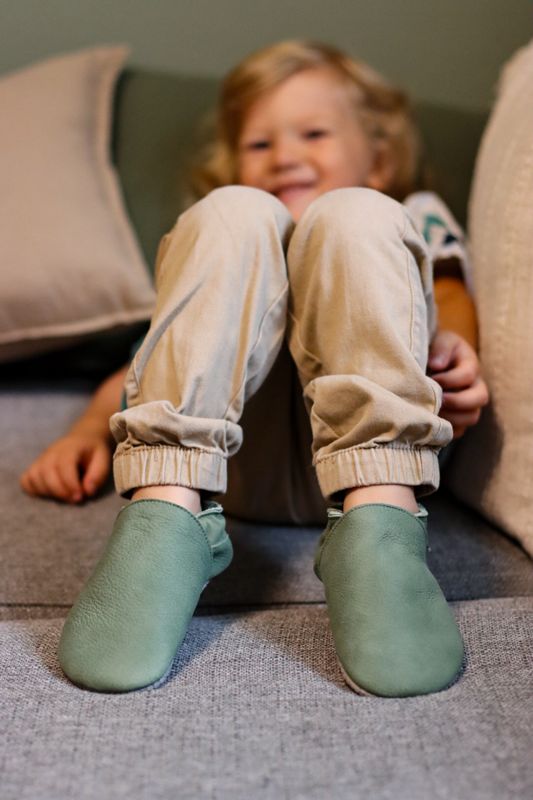 Weiche Babyschuhe - Pistazie
