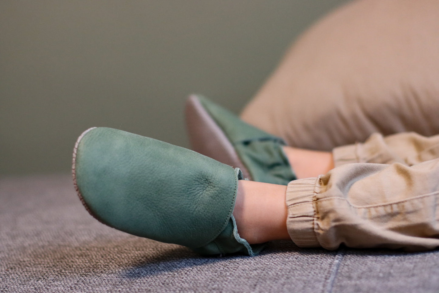 Weiche Babyschuhe - Pistazie