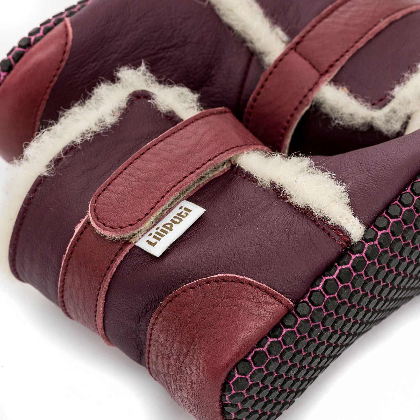 Babystiefel mit weichen Pfoten - Burgunder