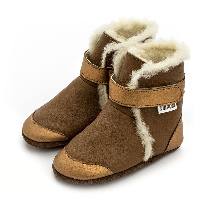 Babystiefel mit weicher Sohle - Kupfer