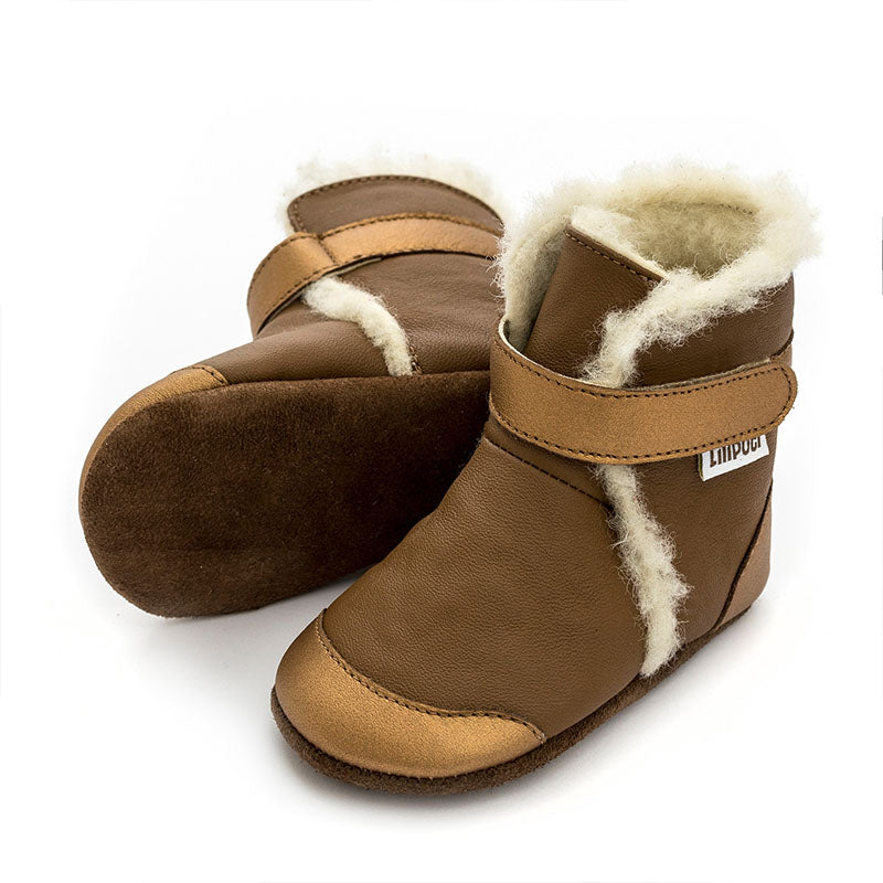 Babystiefel mit weicher Sohle - Kupfer