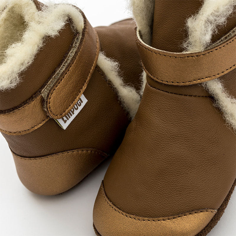 Babystiefel mit weicher Sohle - Kupfer