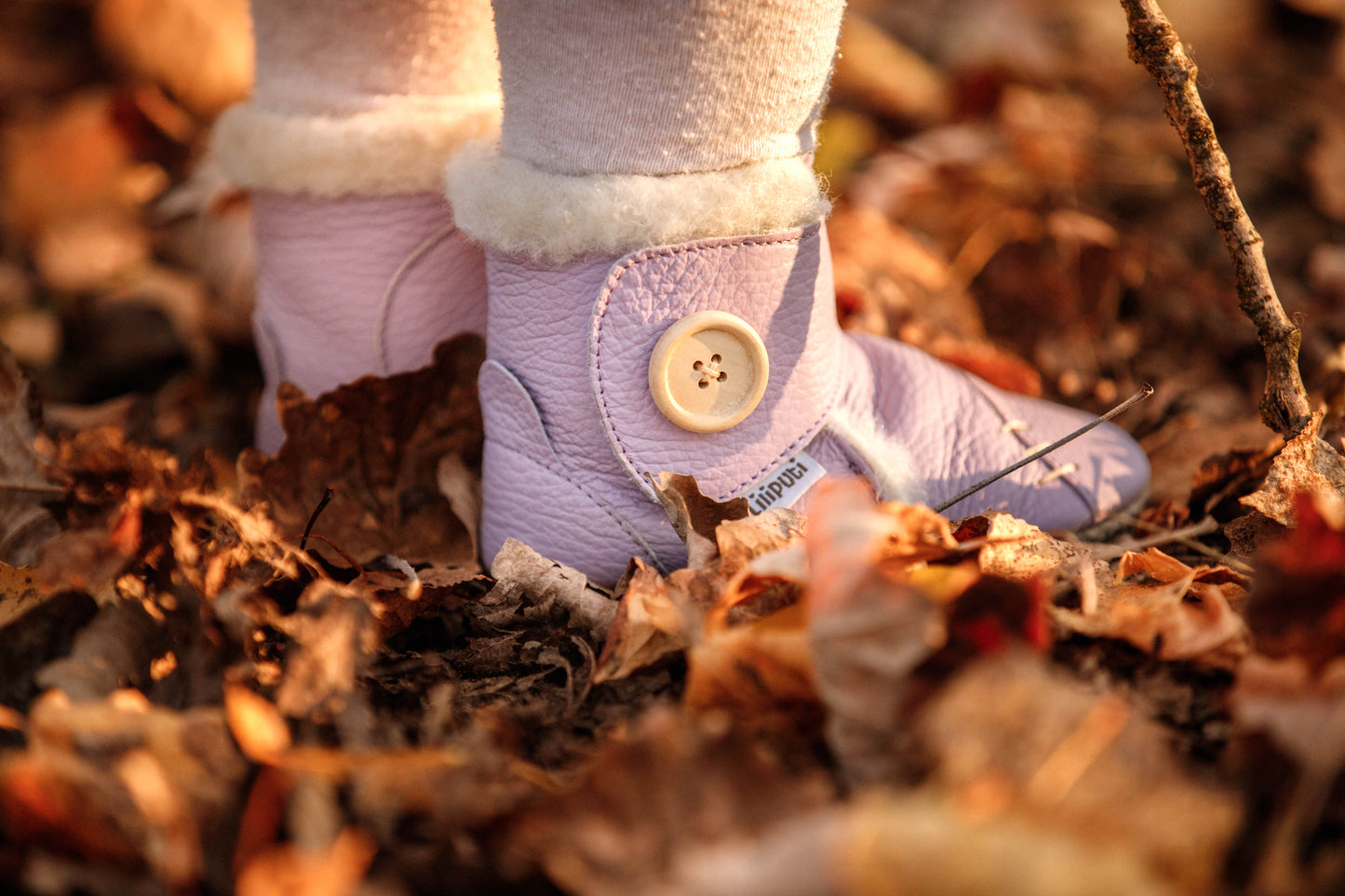 Babystiefel mit weichen Pfoten - Lavendel