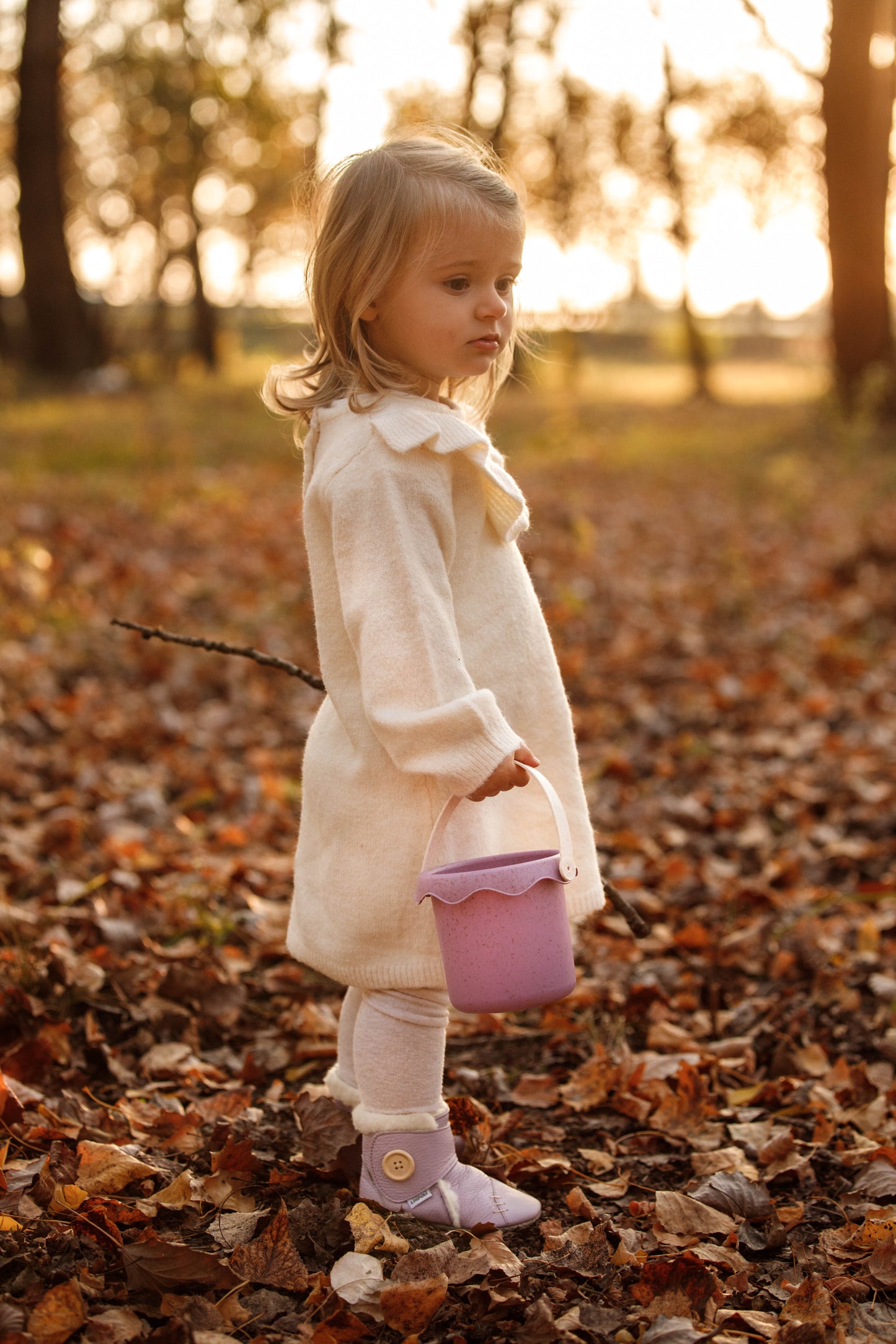 Babystiefel mit weichen Pfoten - Lavendel