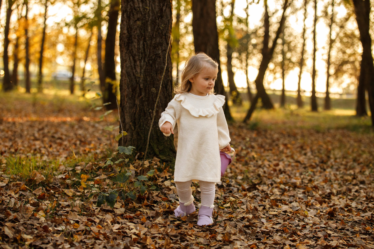 Babystiefel mit weichen Pfoten - Lavendel