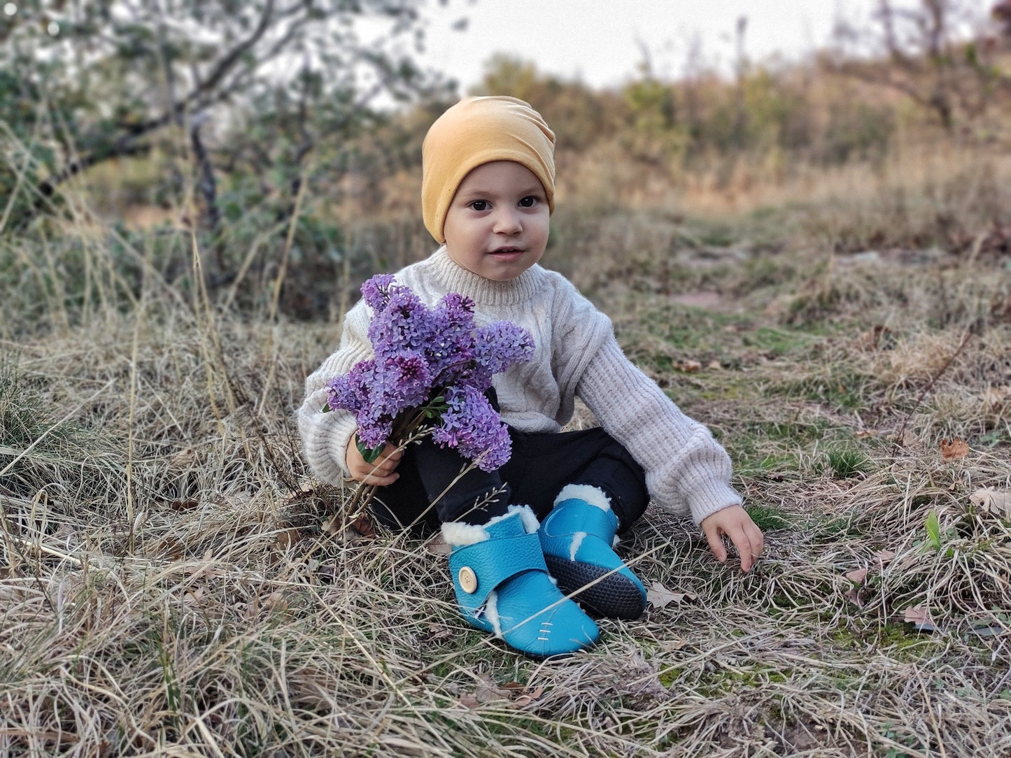 Babystiefel mit weichen Pfoten - Mineral