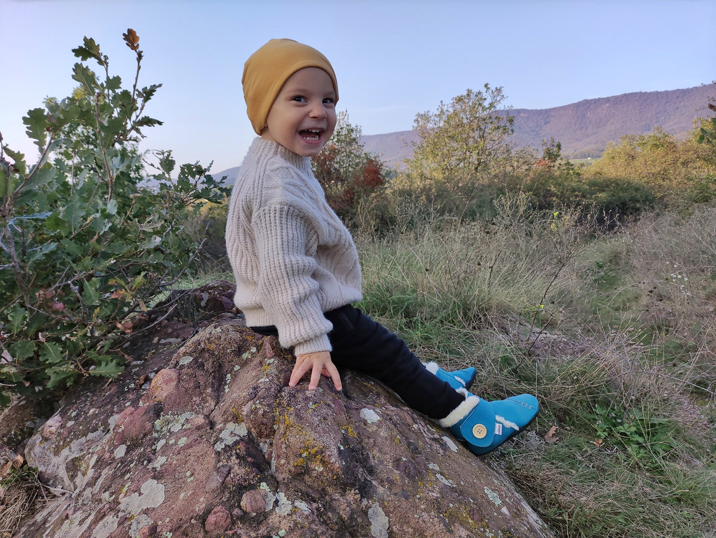 Babystiefel mit weichen Pfoten - Mineral
