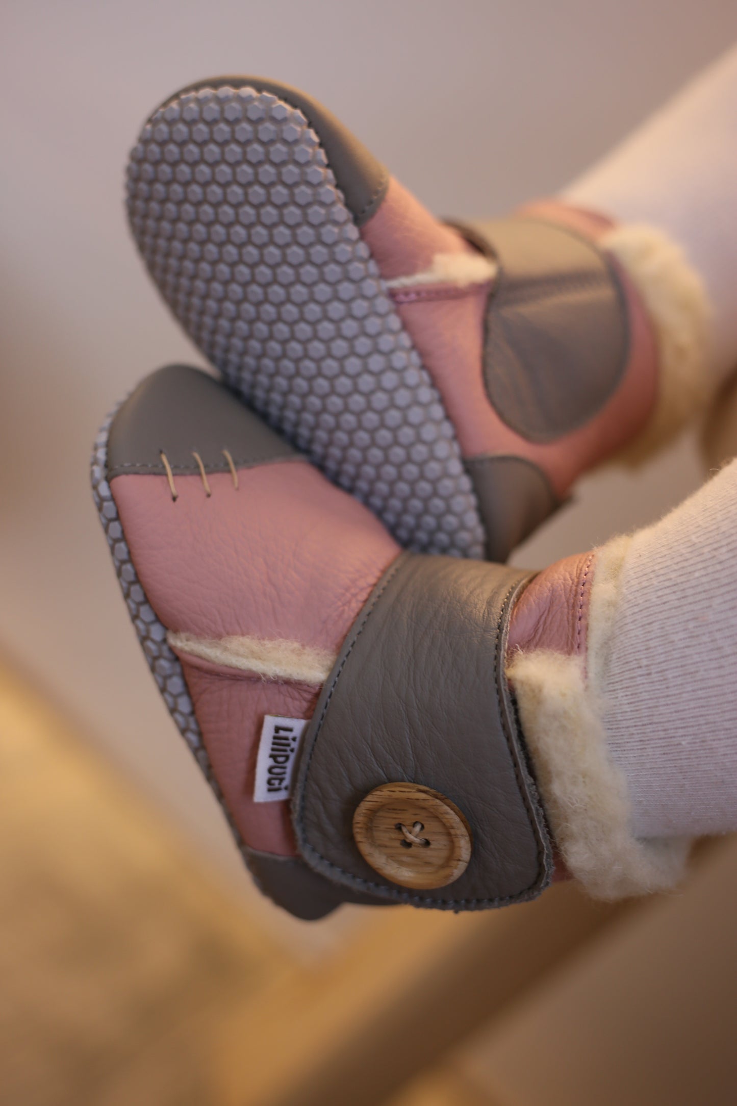 Babystiefel mit weichen Pfoten - Perle