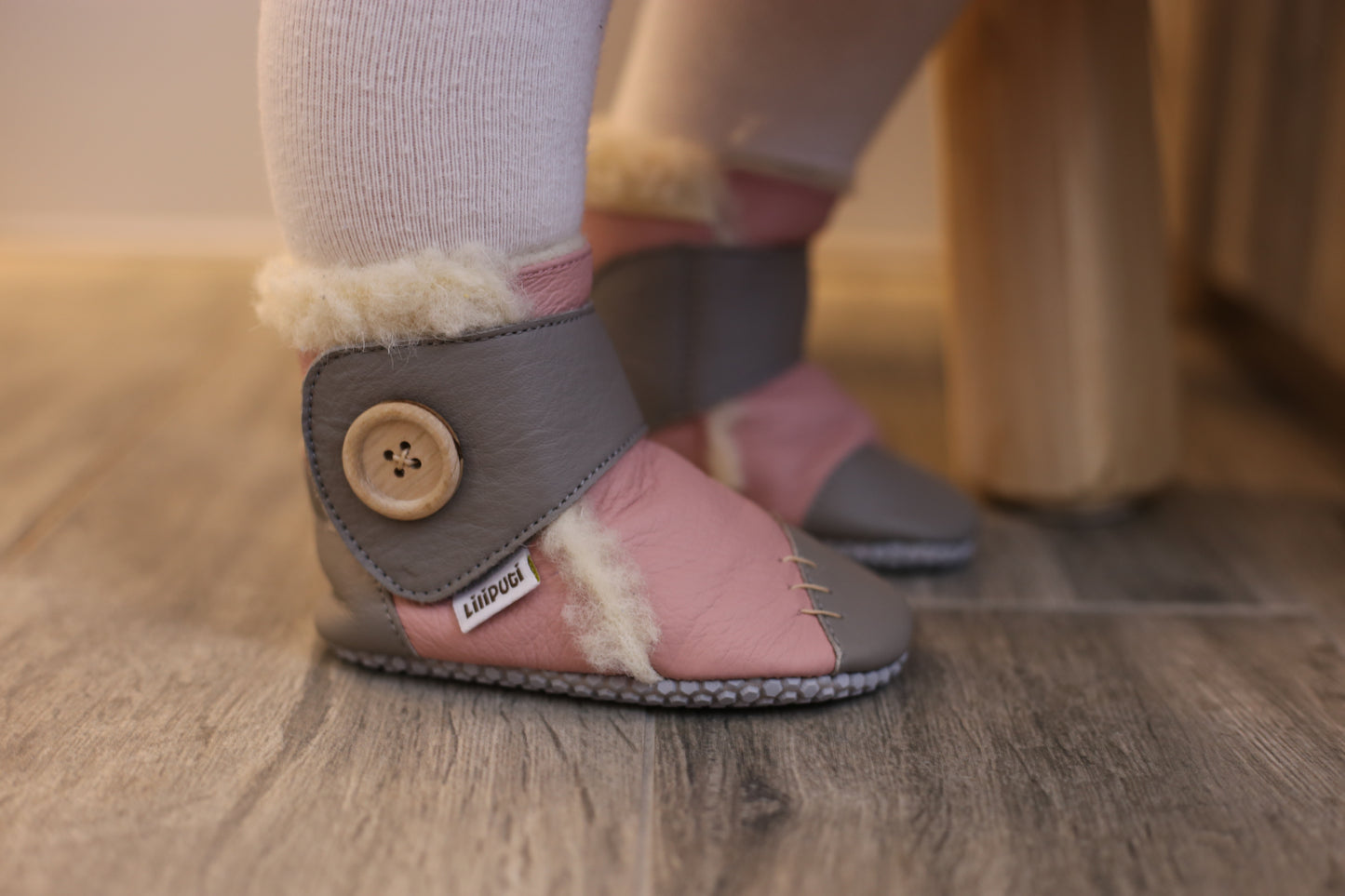 Babystiefel mit weichen Pfoten - Perle