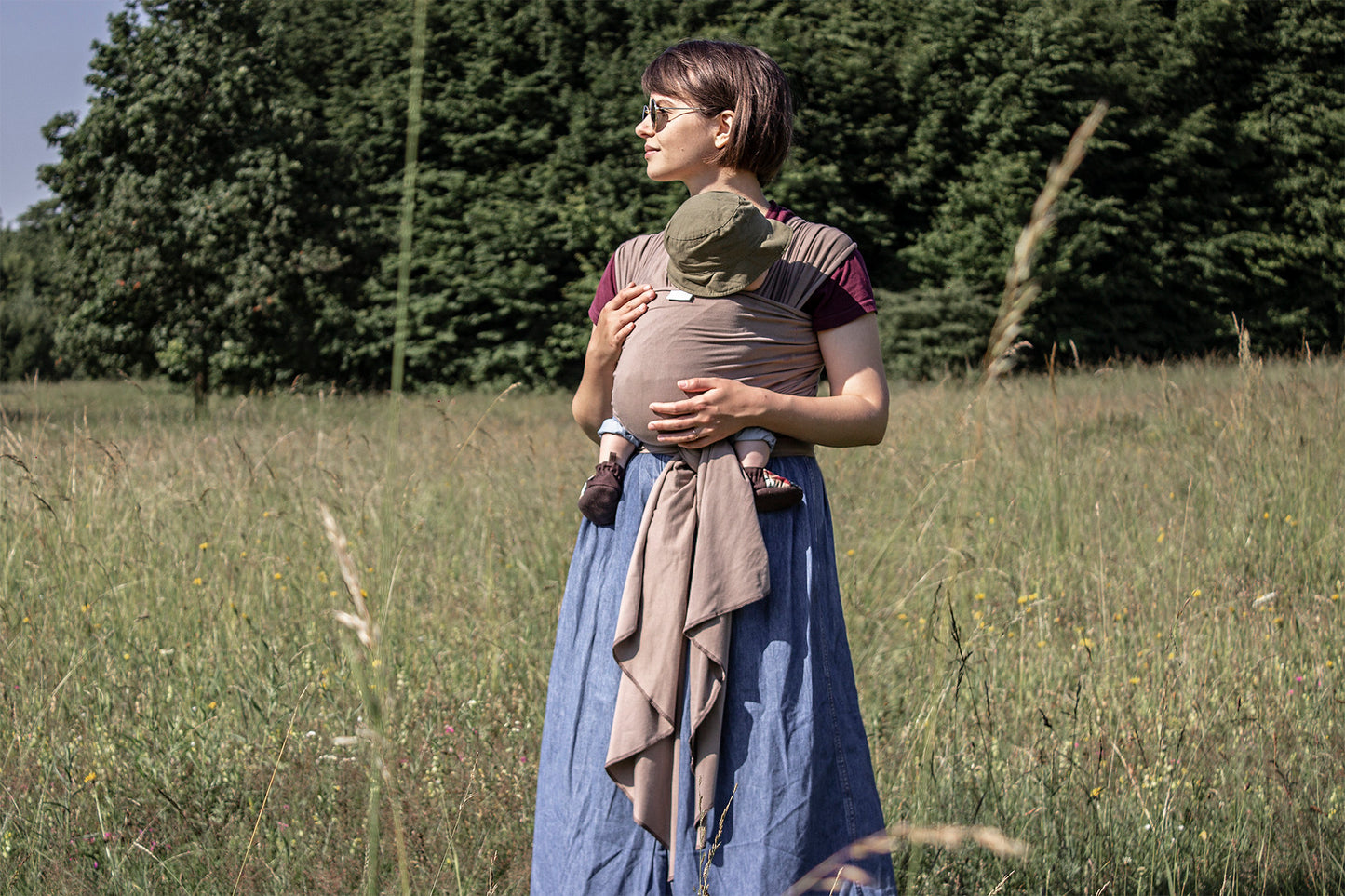 Elastisches Tragetuch - Klassische Linie - Sandbeige