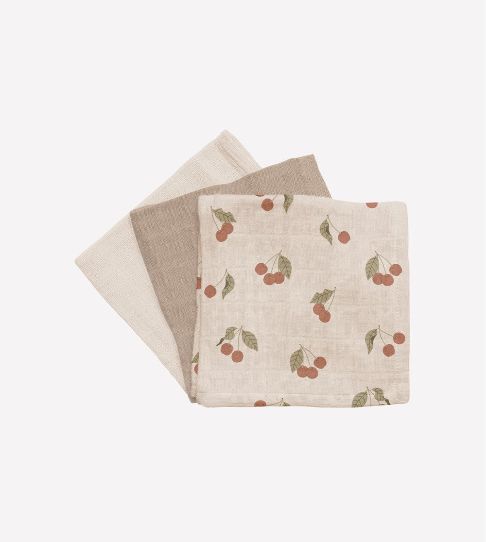Musselintücher 3er Pack – Cherry