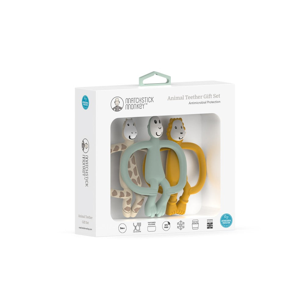 Beißringe 3er Pack - Löwe, Giraffe, Affe