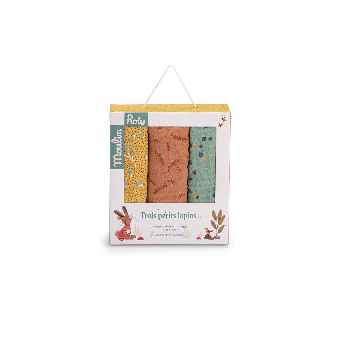 Musselintücher 3er Pack - Drei kleine Hasen